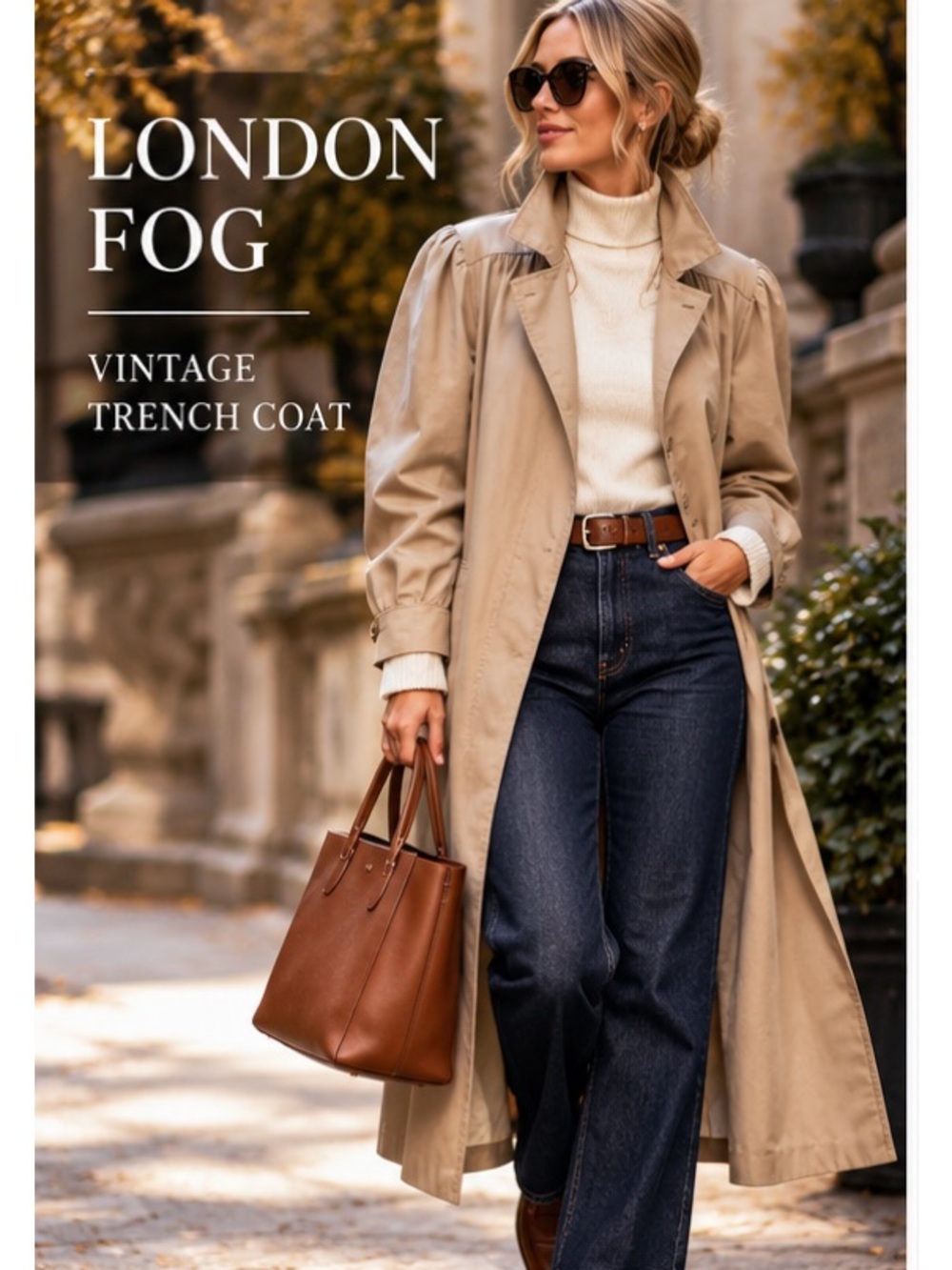 Vintage London Fog Trench Coat Womens 12 Reg Belted Removable Liner Union Made